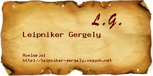 Leipniker Gergely névjegykártya